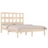 Estructura de cama de madera maciza de pino 200x200