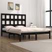 Estructura de cama de madera maciza de pino negro 200x200 cm