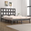 Estructura de cama de madera maciza de pino gris 200x200 cm