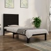 Estructura de cama individual madera maciza negra 90x190 cm