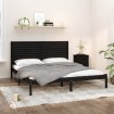 Estructura de cama madera maciza negro Supe King 180x200 cm