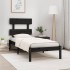 Estructura de cama madera maciza negro 100x200