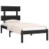 Estructura de cama madera maciza negro 100x200