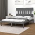 Estructura de cama de matrimonio madera maciza gris 180x200