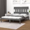 Estructura de cama madera maciza gris doble 135x190 cm