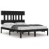 Estructura de cama madera maciza negro Supe King 180x200