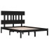 Estructura de cama madera maciza negro Supe King 180x200