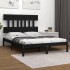 Estructura de cama de madera maciza negra 200x200