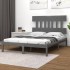 Estructura de cama de madera maciza de pino gris 200x200