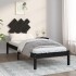 Estructura cama madera maciza individual negro 75x190