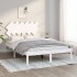 Estructura cama doble pequeña madera maciza blanco 120x190