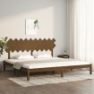 Estructura de cama madera maciza de pino marrón miel 200x200 cm