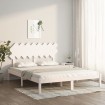 Estructura de cama de madera maciza de pino blanca 160x200 cm