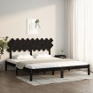 Estructura de cama de madera maciza negra super king 180x200 cm