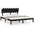 Estructura de cama de madera maciza negra super king 180x200