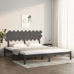 Estructura de cama de madera maciza gris super king 180x200 cm