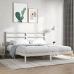 Estructura de cama madera maciza blanco Supe King 180x200 cm