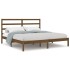 Estructura de cama madera maciza de pino marrón miel 200x200