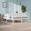 Estructura de cama de madera maciza de pino blanca 160x200 cm