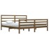 Estructura de cama madera maciza de pino marrón miel 200x200