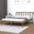 Estructura de cama madera maciza de pino marrón miel 120x200