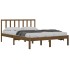 Estructura de cama madera maciza de pino marrón miel 120x200