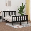 Estructura de cama de madera maciza negra 140x190 cm