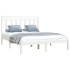 Estructura de cama doble pequeña madera maciza blanca