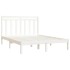 Estructura de cama doble pequeña madera maciza blanca