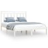 Estructura de cama madera maciza blanca King Size 150x200