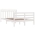 Estructura de cama madera maciza blanca 120x200