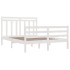 Estructura de cama de madera maciza blanca 140x200