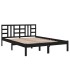 Estructura de cama madera maciza negra 120x190