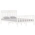 Estructura de cama doble pequeña madera maciza blanca