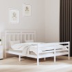 Estructura de cama de madera maciza de pino blanca 160x200 cm