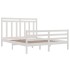 Estructura de cama de madera maciza de pino blanca 160x200