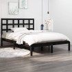 Estructura de cama de madera maciza negra 140x200 cm