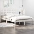 Estructura de cama doble pequeña madera maciza blanca