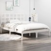 Estructura de cama doble pequeña madera maciza blanca 120x190cm