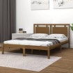 Estructura de cama madera maciza de pino marrón miel 120x200 cm