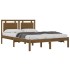 Estructura de cama madera maciza de pino marrón miel 120x200