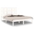 Estructura de cama doble pequeña madera maciza blanca