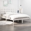 Estructura de cama de madera maciza de pino blanca 160x200 cm