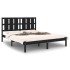 Estructura de cama madera maciza negra King Size 150x200