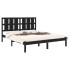 Estructura de cama madera maciza negra King Size 150x200