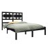 Estructura de cama de madera maciza negra 140x190