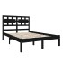 Estructura de cama de madera maciza negra 140x190