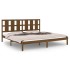 Estructura de cama madera maciza de pino marrón miel 200x200