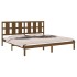 Estructura de cama madera maciza de pino marrón miel 200x200