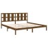 Estructura de cama madera maciza de pino marrón miel 200x200